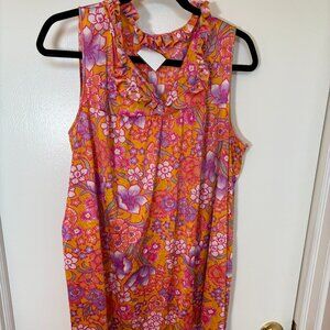 60s Style Sleeveless Floral Nightgown – Size Large (No Tag)- Excellent Condition